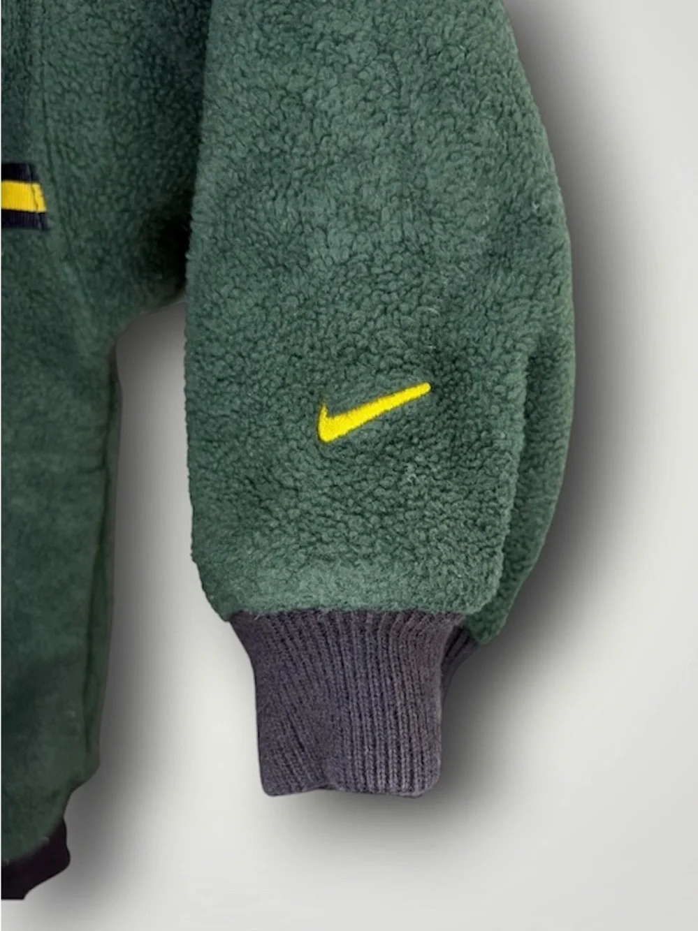 Nike Vintage Kids Green & Yellow Zip Fleece Jacket